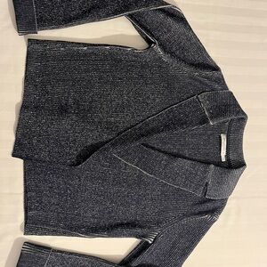 MM Lafleur Navy and White Knit Sweater